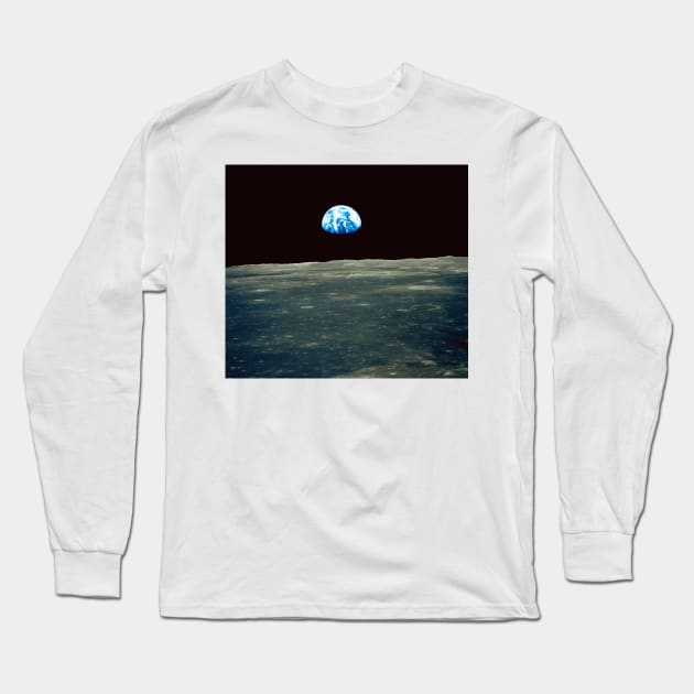 Earthrise photographed from Apollo 11 spacecraft (S380/0198) Long Sleeve T-Shirt by SciencePhoto